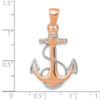 Lex & Lu 14k Rose Gold w/Rhodium Anchor w/Rope Pendant - 2 - Lex & Lu