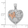 Lex & Lu 14k White and Rose Gold 3D Heart w/Butterfly Reversible Charm - 3 - Lex & Lu