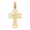 Lex & Lu 14 Yellow Gold w/RhodiumPolished Cross Charm LALK9717 - 4 - Lex & Lu