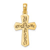 Lex & Lu 14 Yellow Gold w/Rhodiumand Polished Cross Charm - 4 - Lex & Lu