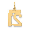 Lex & Lu 14k Yellow Gold Small Polished Number 21 Charm - 3 - Lex & Lu