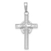 Lex & Lu 14k White Gold Polished Claddagh Cross Pendant - 3 - Lex & Lu