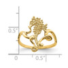 Lex & Lu 14k Yellow Gold Polished and Textured And 2D Seahorse Ring Size 7 - 3 - Lex & Lu