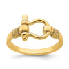 Lex & Lu 14k Yellow Gold Shackle w/Rope Edge Ring Size 7 - Lex & Lu