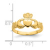 Lex & Lu 14k Yellow Gold Polished Claddagh Ring Size 7 LALR699 - 3 - Lex & Lu