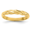 Lex & Lu 14k Yellow Gold Polished Thin Ribbed Dome Ring Size 7 - Lex & Lu