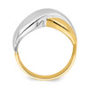 Lex & Lu 14k Yellow Gold Two-Tone Polished X Dome Ring Size 7 - 2 - Lex & Lu