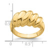 Lex & Lu 14k Yellow Gold Polished Slanted Shrimp Dome Ring Size 7 - 3 - Lex & Lu