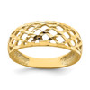Lex & Lu 14k Yellow Gold Solid D/C Wave Pattern Dome Ring Size 7 - Lex & Lu