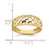 Lex & Lu 14k Yellow Gold Solid D/C Wave Pattern Dome Ring Size 7 - 3 - Lex & Lu