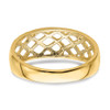 Lex & Lu 14k Yellow Gold Solid D/C Wave Pattern Dome Ring Size 7 - 6 - Lex & Lu