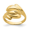 Lex & Lu 14k Yellow Gold Polished Beaded Swirl Crossover Ring Size 7 - Lex & Lu