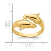 Lex & Lu 14k Yellow Gold Polished Double Dolphin Ring Size 7 LALR804 - 3 - Lex & Lu