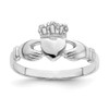 Lex & Lu 14k White Gold and Polished Claddagh Ring Size 7 - Lex & Lu