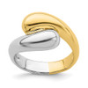 Lex & Lu 14k Two-tone Gold Polished Bypass Ring Size 7 - Lex & Lu