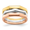 Lex & Lu 14k Tri-color Gold Polished Bamboo Band Ring Size 7 - Lex & Lu