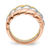 Lex & Lu 14k Tri-color Gold Triple Shrimp Band Ring Size 7 - 2 - Lex & Lu