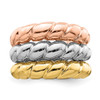 Lex & Lu 14k Tri-color Gold Triple Shrimp Band Ring Size 7 - 5 - Lex & Lu