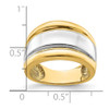 Lex & Lu 14k Yellow Gold w/Rhodium Polished Widen Center Ridge Ring Size 7 - 3 - Lex & Lu