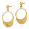 Lex & Lu 14k Yellow Gold 3D Tennis Visor Dangle Post Earrings - 2 - Lex & Lu