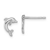 Lex & Lu 14k White Gold Mini Jumping Dolphin Post Earrings - Lex & Lu