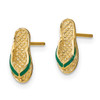 Lex & Lu 14k Yellow Gold w/Green Enamel Flip-Flop Earrings - 2 - Lex & Lu