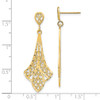 Lex & Lu 14k Yellow Gold D/C Filigree Dangle Post Earrings - 4 - Lex & Lu