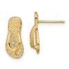 Lex & Lu 14k Yellow Gold Large Flip-Flop Post Earrings w/Textured Straps - Lex & Lu