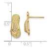 Lex & Lu 14k Yellow Gold Large Flip-Flop Post Earrings w/Textured Straps - 4 - Lex & Lu