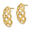 Lex & Lu 14k Yellow Gold D/C X Scalloped Designed Post Earrings - 2 - Lex & Lu