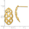 Lex & Lu 14k Yellow Gold D/C X Scalloped Designed Post Earrings - 4 - Lex & Lu