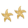 Lex & Lu 14k Yellow Gold 2D Polished and Textured Starfish Post Earrings - 2 - Lex & Lu