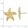 Lex & Lu 14k Yellow Gold 2D Polished and Textured Starfish Post Earrings - 4 - Lex & Lu