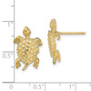 Lex & Lu 14k Yellow Gold Land Turtle Post Earrings / Textured - 4 - Lex & Lu