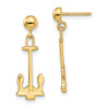 Lex & Lu 14k Yellow Gold Polished Navy Anchor Dangle Earrings - Lex & Lu