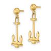 Lex & Lu 14k Yellow Gold Polished Navy Anchor Dangle Earrings - 2 - Lex & Lu