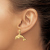 Lex & Lu 14k Yellow Gold Jumping Dolphin Dangle Earrings LALTE844 - 3 - Lex & Lu