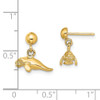 Lex & Lu 14k Yellow Gold 3D Polished Mini Manatee Dangle Earrings - 4 - Lex & Lu