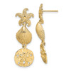 Lex & Lu 14k Yellow Gold Starfish, Shell and Sand Dollar Dangle Earrings - Lex & Lu