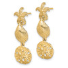 Lex & Lu 14k Yellow Gold Starfish, Shell and Sand Dollar Dangle Earrings - 2 - Lex & Lu