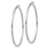 Lex & Lu Sterling Silver w/Rhodium 2.5mm Round Hoop Earrings LAL24112 - 2 - Lex & Lu