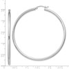 Lex & Lu Sterling Silver w/Rhodium 2.5mm Round Hoop Earrings LAL24112 - 4 - Lex & Lu