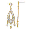 Lex & Lu 14k Yellow Gold w/Rhodium D/C Chandelier Oval Dangle Earrings - Lex & Lu