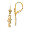 Lex & Lu 14k Yellow Gold Seahorse Leverback Earrings - Lex & Lu