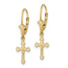 Lex & Lu 14k Yellow Gold Crucifix Leverback Earrings - 2 - Lex & Lu