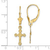 Lex & Lu 14k Yellow Gold Crucifix Leverback Earrings - 4 - Lex & Lu