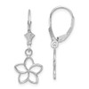 Lex & Lu 14k White Gold Polished and Cut-Out Flower Leverback Earrings - Lex & Lu