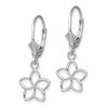 Lex & Lu 14k White Gold Polished and Cut-Out Flower Leverback Earrings - 2 - Lex & Lu
