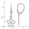 Lex & Lu 14k White Gold Polished and Cut-Out Flower Leverback Earrings - 3 - Lex & Lu