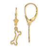 Lex & Lu 14k Yellow Gold Mini Dog Bone Leverback Earrings - Lex & Lu